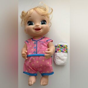 Baby Alive Lulu Achoo Doll Blonde Doll -  2 diapers included